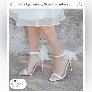 Lulus White Tulle Bow Heels